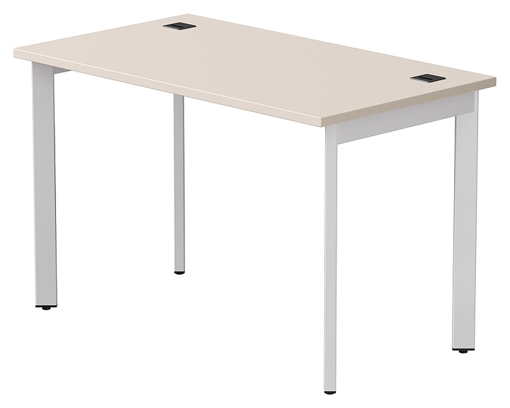 Стол офисный Everprof EVO 1180х670х755 мм (ЛДСП / металл) опоры 45гр, кашемир / белый