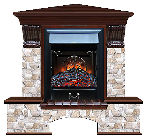 Камин Glenrich Бостон К Majestic BL Арбат красное дерево угловой