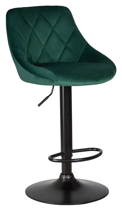 Стул барный DOBRIN 5007_BlackBase-LM LOGAN BLACK (зеленый велюр, черный металл)