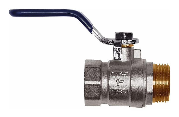 Кран шаровой RML RM-L Nickel 1 ВР-НР Ду25 Ру30 (НК 11Б27п1) ручка рычаг, никель