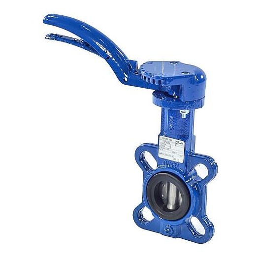 Затвор дисковый поворотный DANFOSS чугун VFY-WH(SYLAX) Ду 65 Ру16 межфл с рукояткой диск нерж манжета EPDM  065B7411