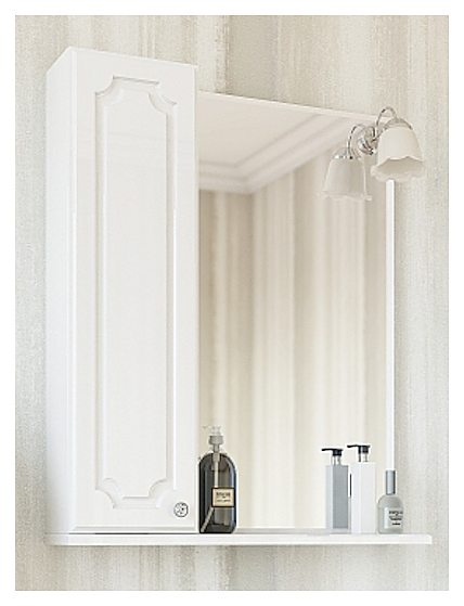 Зеркало Sanflor Ксения 60 см левостороннее, белый