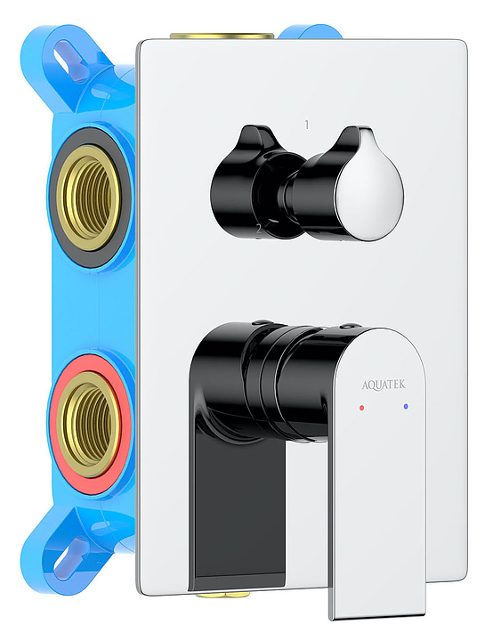 Смеситель для ванны и душа встраиваемый Aquatek Лира AQ1447CR 3 режима, хром