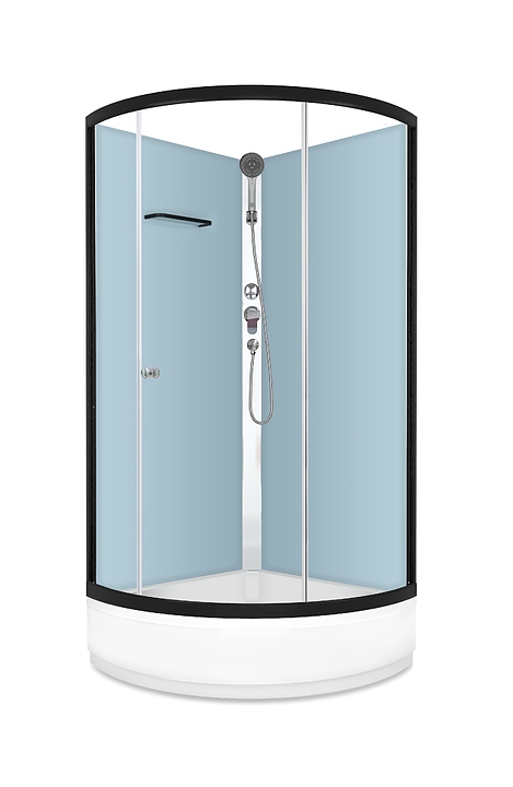 Душевая кабина без крыши Domani-Spa Simple 99 Eco mid DS01ESm99MDbCl00 90х90 см