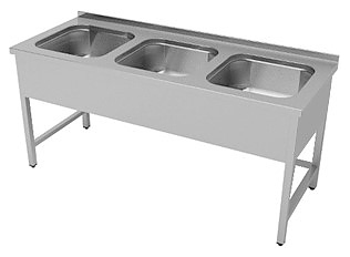 Ванна моечная Enigma Е-К3-168/57/S+/304/БСФ/DD-90