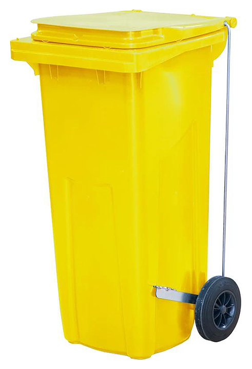 Контейнер для мусора ТАРА.РУ МКТ 120 с педалью Г, желтый