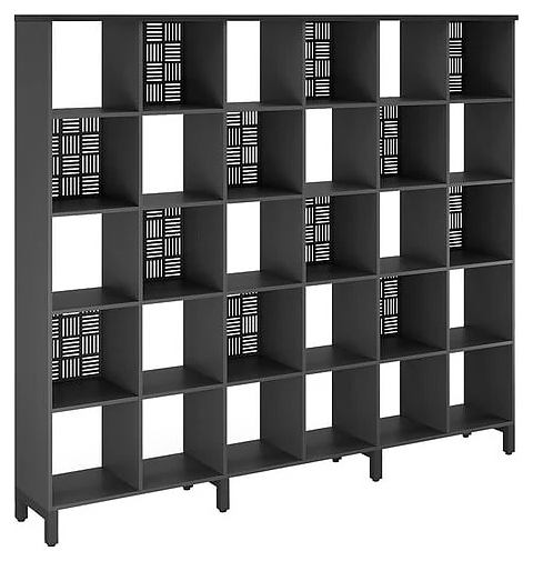 Стеллажная система КОБОР SQ-5X6 black/wood