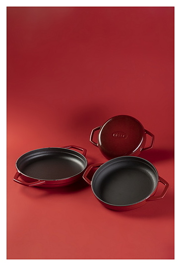 Сковорода Hosse HS Y KTV 22 SH RED Ø 22 см с 2 ручками красная