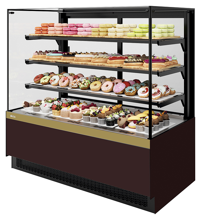 Витрина кондитерская Chilz VETE II KUB 130 шоколад, золотой глянец