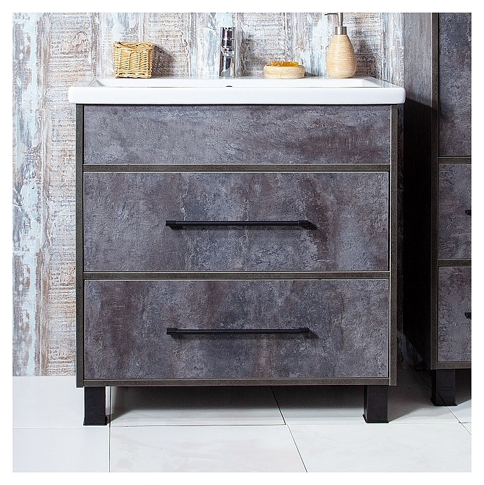 Тумба под раковину БРИКЛАЕР Чили 80 см напольная, цемент