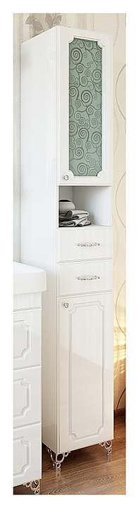 Шкаф-пенал Sanflor Ксения левосторонний, белый