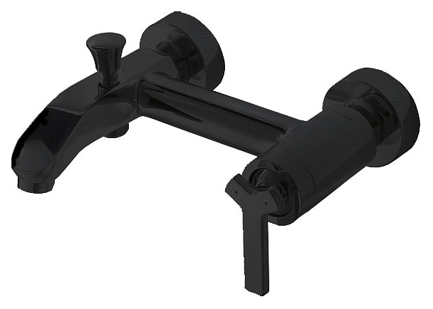Смеситель для ванны и душа BRAVAT Waterfall black F673107BM-01