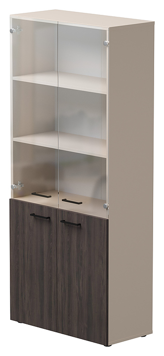 Шкаф для документов Everprof EVO комбинированный, кашемир, дуб Пасадена