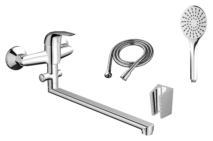 Смеситель для ванны с душем Dorff Stark D1109500 с душевым гарнитуром, хром