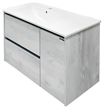 Тумба Comforty Бремен-90 с белой раковиной Comforty 9090EL, белый дуб