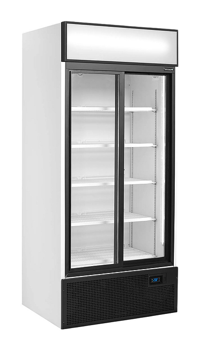 Шкаф холодильный TEFCOLD FSC891S 707 л  890х740х1990 мм (со стеклом), белый, черный