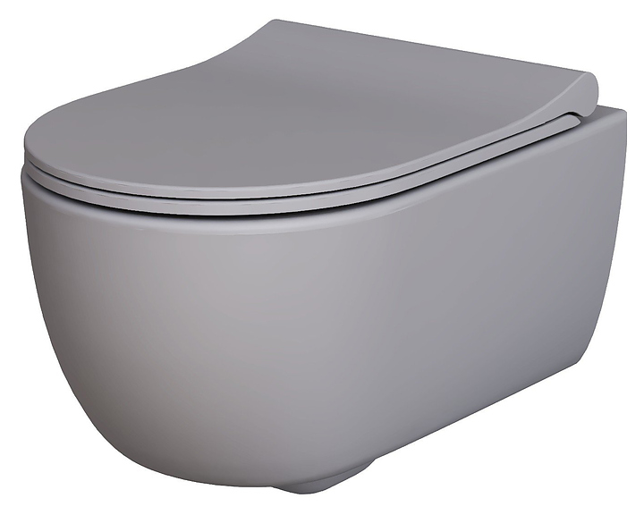 Унитаз подвесной с крышкой-сиденьем Ambassador Abner 103T20301R-102T20301S серый матовый