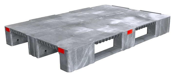 Паллет ТАРА.РУ TR 1208-1-1 ББ R 1200х800х150 мм (сплошной на 3 полозьях) усиленный без борта красный