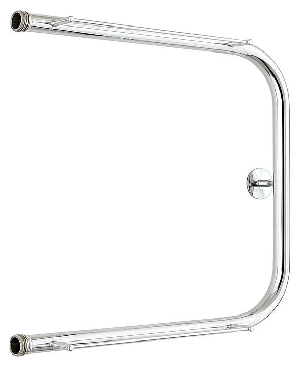 Полотенцесушитель водяной с 2 полками Стилье П-образный 50х50 см без покрытия