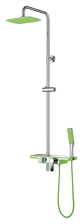 Душевая система D&K Berlin Humboldt DA1453712B13 зеленый, хром