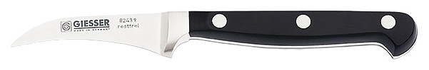 Нож для чистки овощей Giesser 8243 9 L=9 см (нерж. сталь / пластик) кованый клинок с черной рукояткой