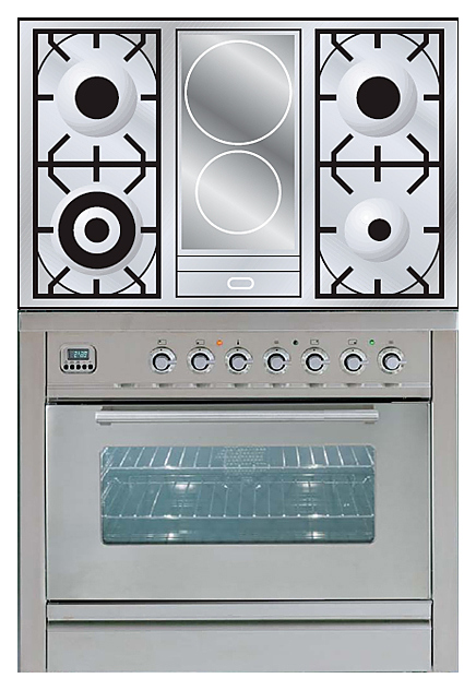 Газовая плита с духовым шкафом ILVE PW-90I-MP
