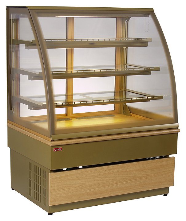 Витрина кондитерская UNIS Georgia III 100 double glass, gold