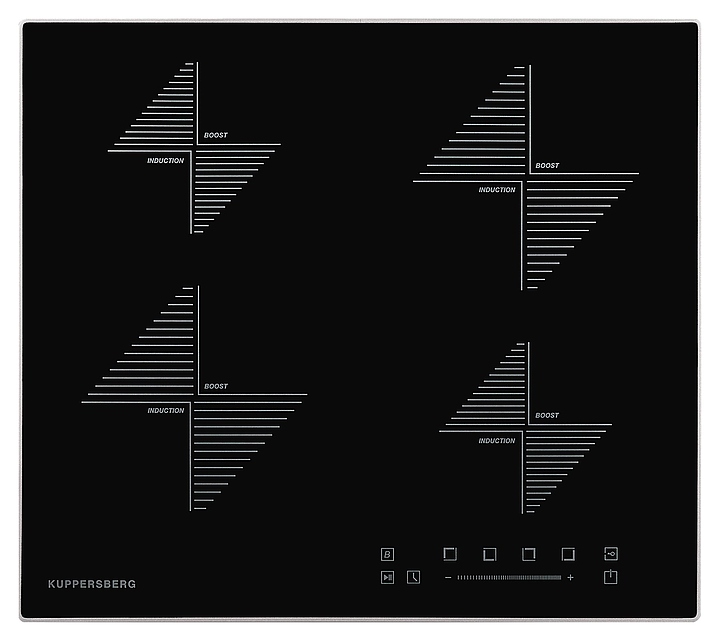 Варочная панель Kuppersberg ICS 608 индукционная, черная и рамкой из нержавеющей стали