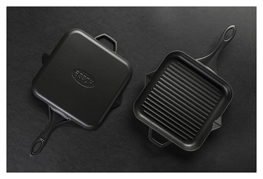 Сковорода-гриль квадратная Hosse HS K GTV 2828 BLACK MAT 28х28 см черная матовая