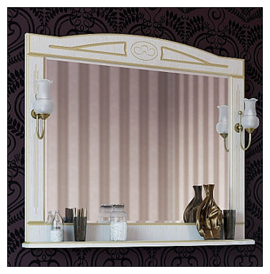 Зеркало Sanflor Адель 100 см, белое, фурнитура золото