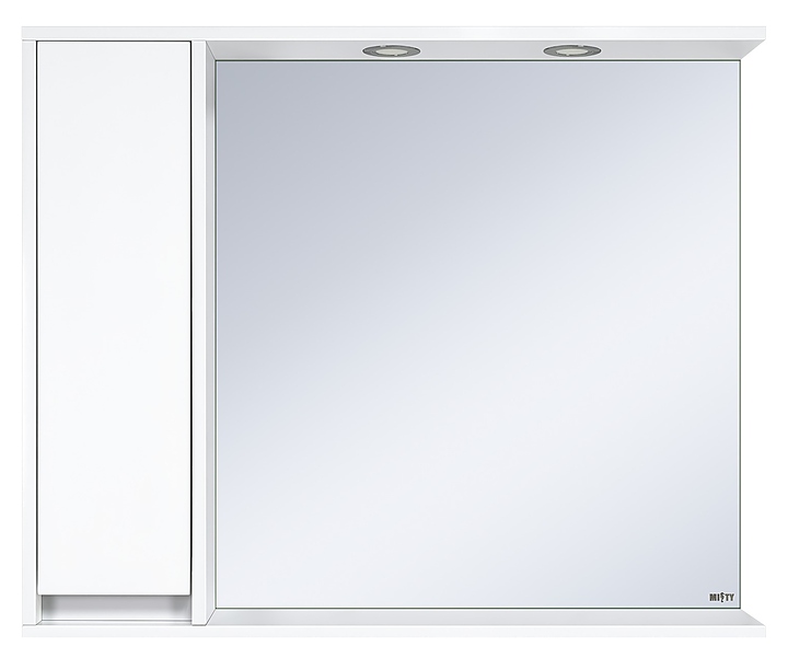 Шкаф зеркальный Misty Алиса-100 98х72 см с подсветкой, левый, белый