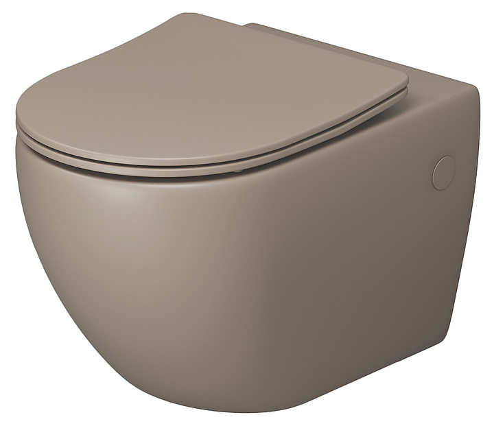 Унитаз подвесной с крышкой-сиденьем Grossman Color GR-4411BRLMS светло-коричневый матовый