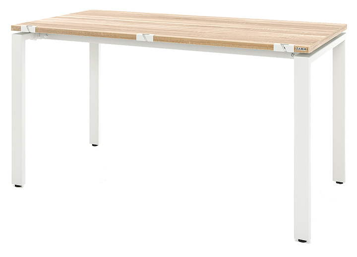 Стол офисный прямой ZAMM Формат 60х30 ТР 1600х700 с пропусками, дуб бардолино/белый матовый