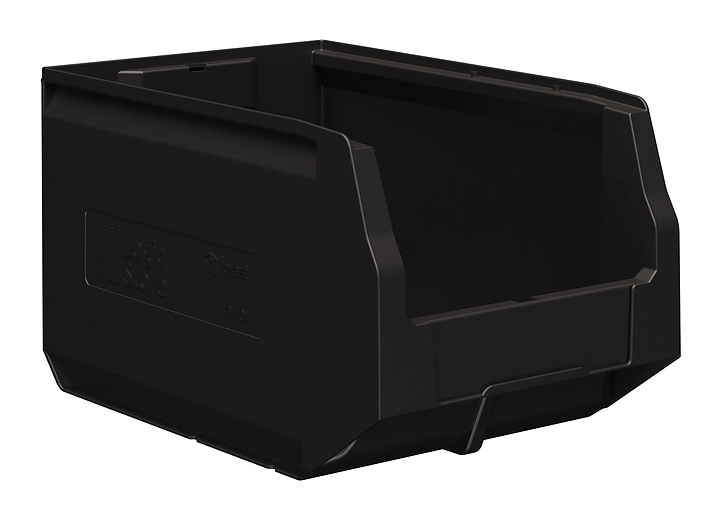 Контейнер iPlast Logic Store 350x225x200 мм с отверстиями для перегородки, ЭКО, черный