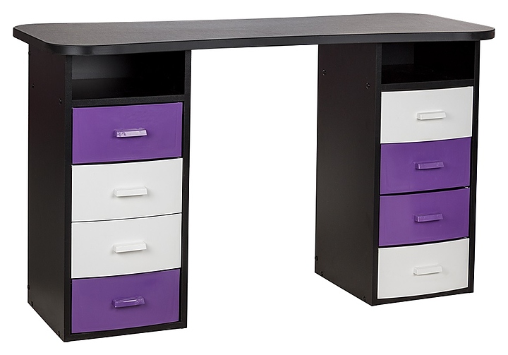 Стол маникюрный МЭДИСОН ЭЛВУД-4 с восемью ящиками, черный