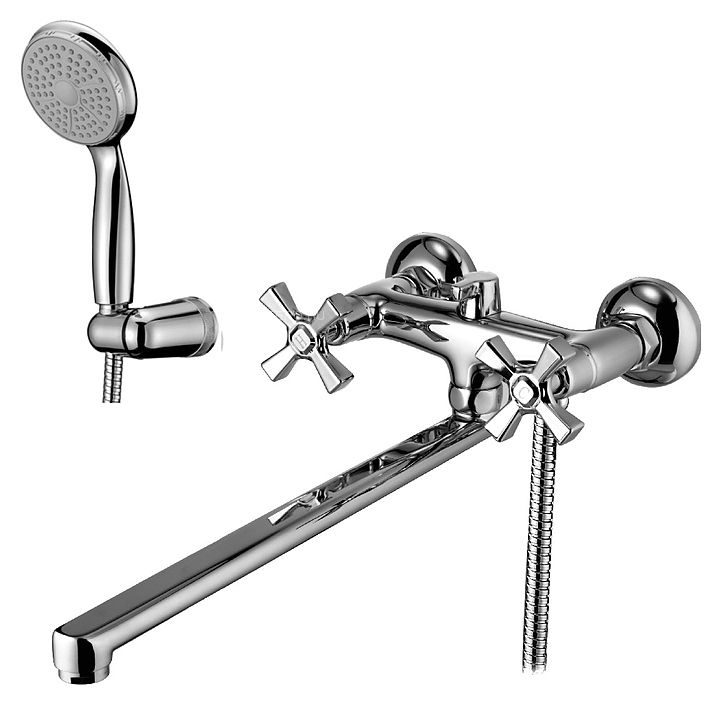 Смеситель для ванны и душа LEMARK Benefit LM2512C универсальный, с плоским изливом, хром