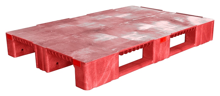 Паллет ТАРА.РУ TR 1208-1-1 1200х800х150 мм (сплошной на 3 полозьях) усиленный красный