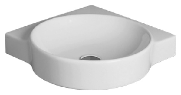 Раковина подвесная угловая SIMAS Flow FL24bi*1 49.5х49.5 см, керамика, белый