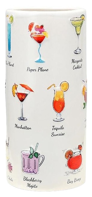 Стакан для коктейлей P.L. Barbossa Tiki TIKI0080 SUB  570 мл d=7,3 см h=16,6 см (керамика) белый с рисунком