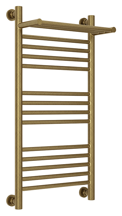 Полотенцесушитель водяной Сунержа Богема с полкой+ 80x40 см состаренная бронза