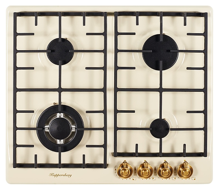 Варочная панель Kuppersberg FV6TGRZ C Bronze газовая, бежевая с фурнитурой под бронзу