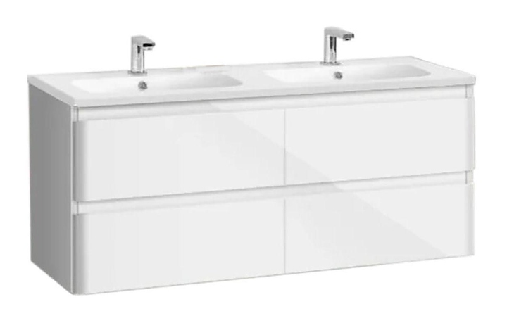 Тумба под раковину Vincea Alba 1200 L.White 119,4х47,6 см, с 2 ящиками, подвесная, белая эмаль