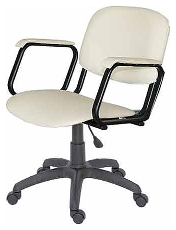 Кресло парикмахерское МЭДИСОН КОНТАКТ пневматика черная, пятилучье черное пластик, серебро