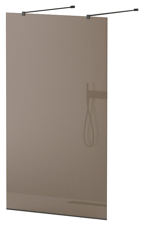 Перегородка душевая CEZARES LIBERTA-L-2-90-120-BR-NERO 90х195 см, стекло бронза, профиль черный, кронштейн 120 см