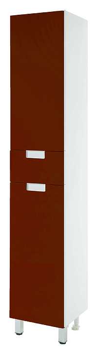 Шкаф-пенал Bellezza Пегас 35 R с бельевой корзиной, правый, красный