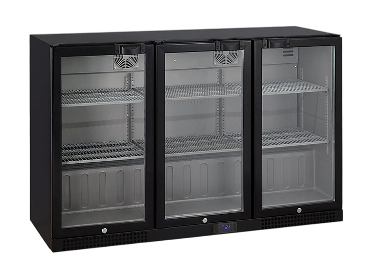 Шкаф холодильный TEFCOLD DB302H 338 л 1350х520х870 мм (со стеклом, барный), черный