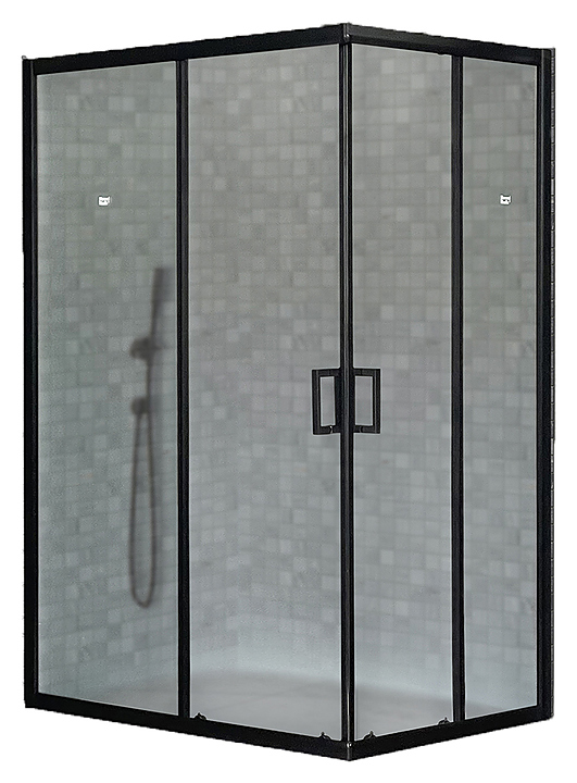 Уголок душевой Royal Bath RB HPD-С-BL 120x80x185 см, матовое, чёрный профиль