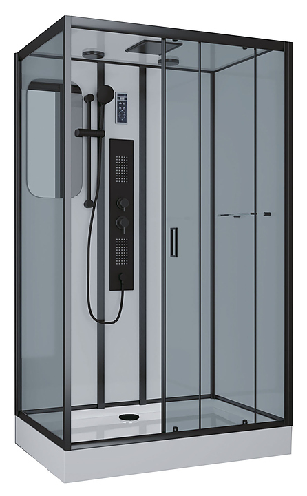 Кабина душевая Niagara NG-6912-01GQR BLACK 120х80х210 см, правая