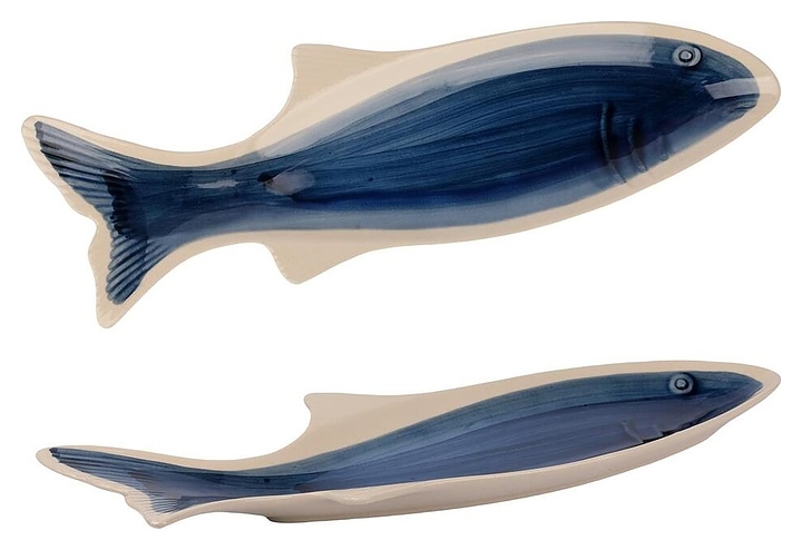 Блюдо сервировочное P.L. Proff Cuisine Fish Northern Blue Frutti di Mare QB23166001 42х13,3 см h=4,5 (керамика)