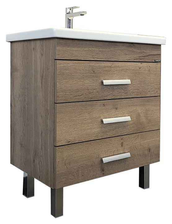 Тумба с раковиной Comforty Никосия-70Н дуб темный